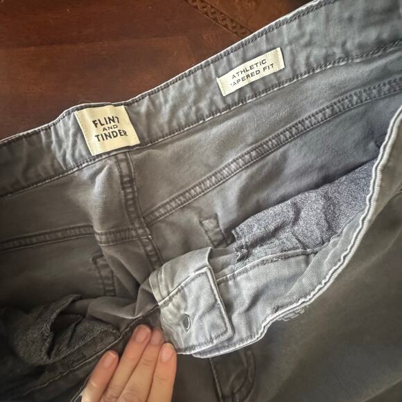 FLINT‎ AND TINDER Men’s 365 5 Pocket Pant 34 x 36 Washed Grey Athletic Tapered - Picture 5 of 8